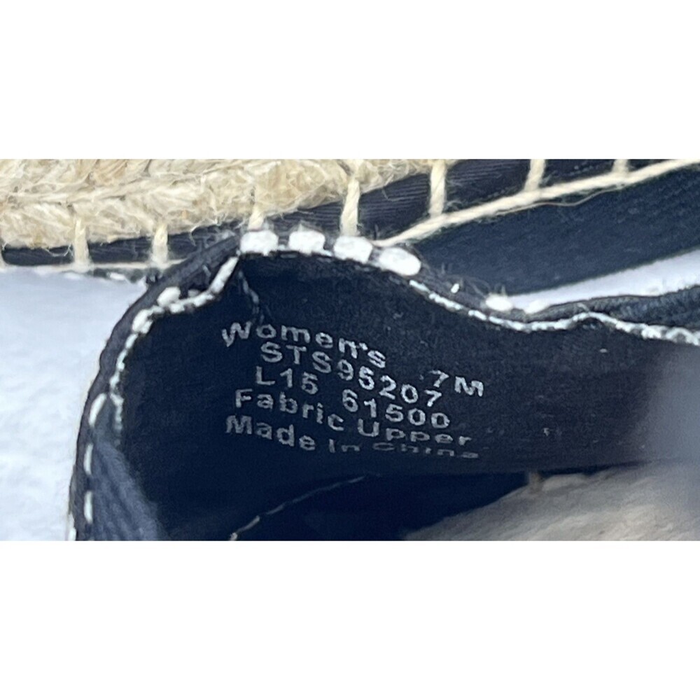 Sperry Women's Espadrille Flat Slip On Shoe Black Tan Size 7 - Picture 7 of 7